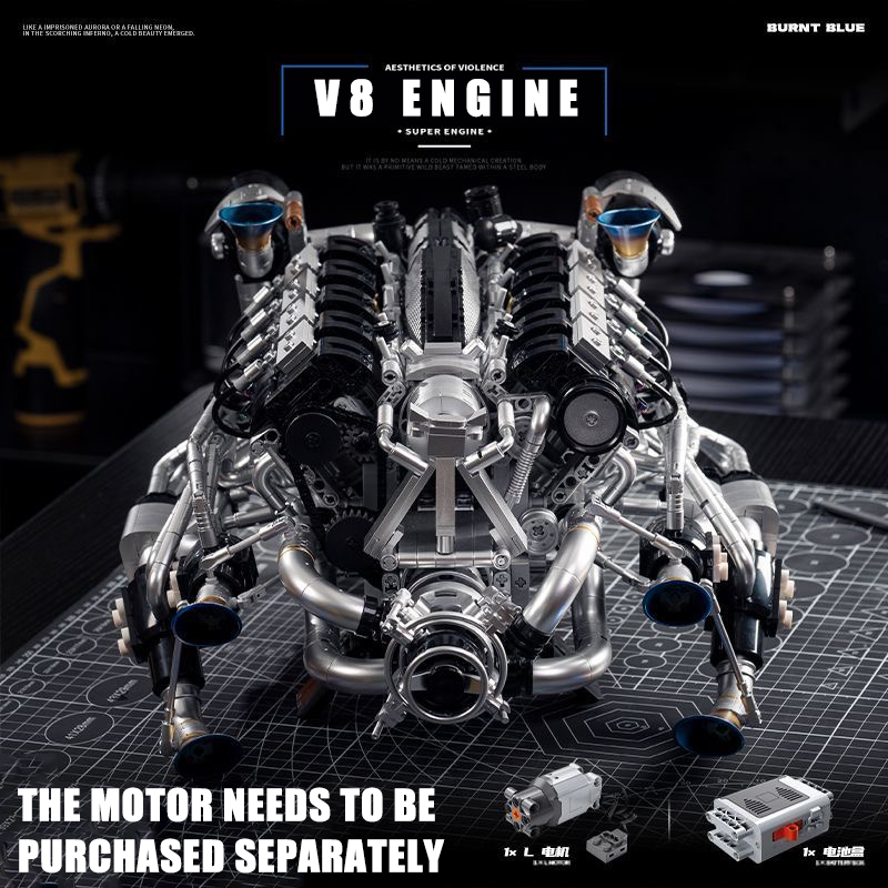 Model Kit Engine - Kit Blok Bangunan Mesin Supercar MOC
