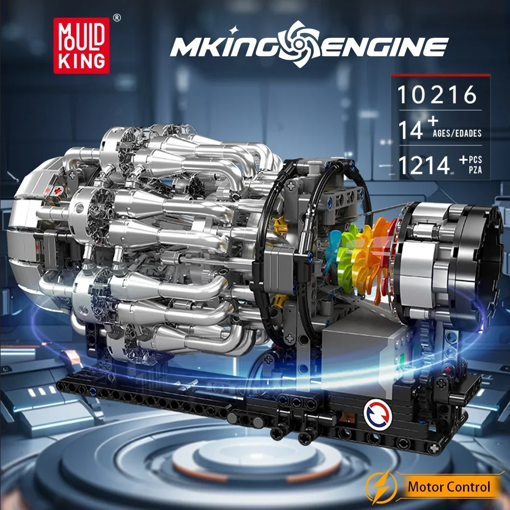 Mould King 10216 Model Mesin T - Model Kit Engine ulasan dan harga