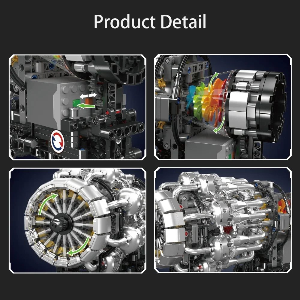 Mould King 10216 Model Mesin T - Model Kit Engine ulasan dan harga